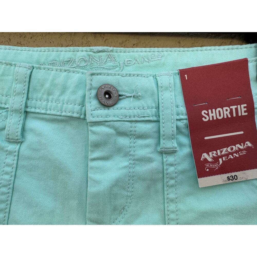 Arizona Jean Co Blue Denim Shortie Shorts Size 1 - Picture 3 of 6
